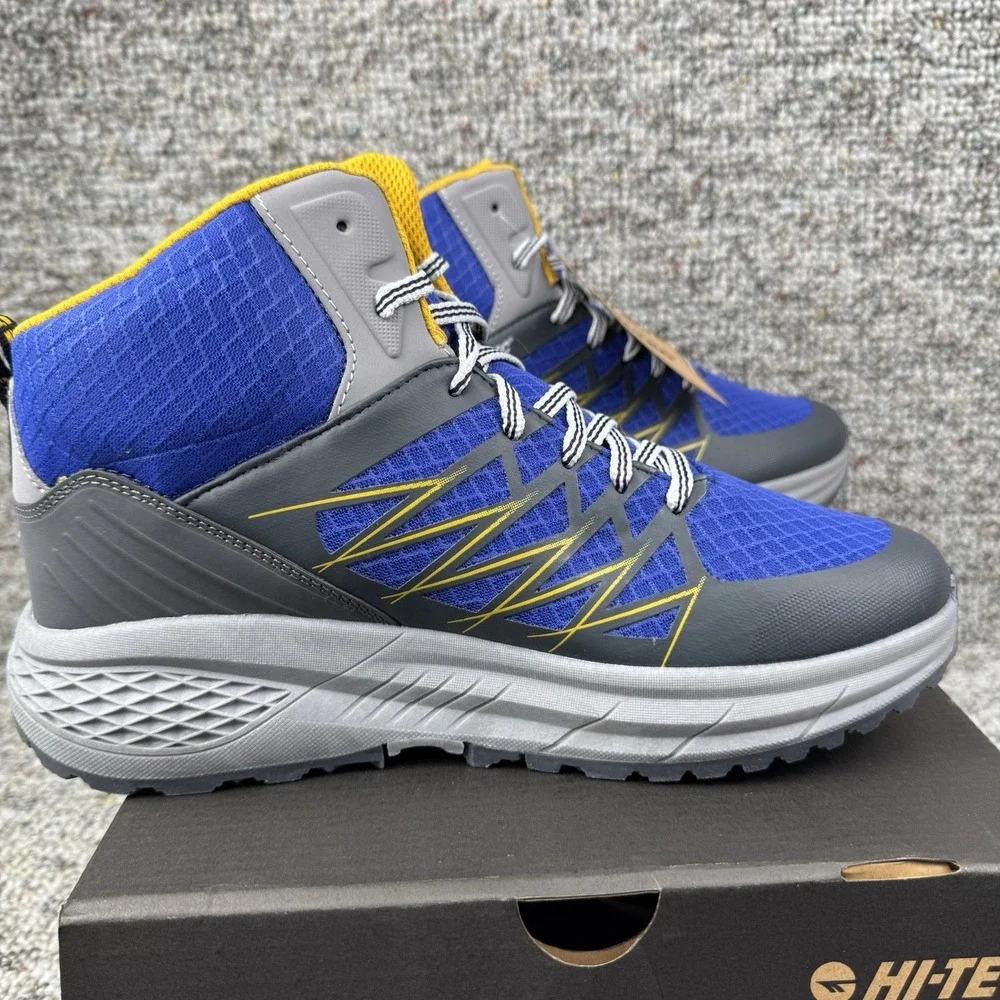 Hi-Tec Demolisher Boots Mens 9 Shoes Mid Lace Up Hiking Blue New